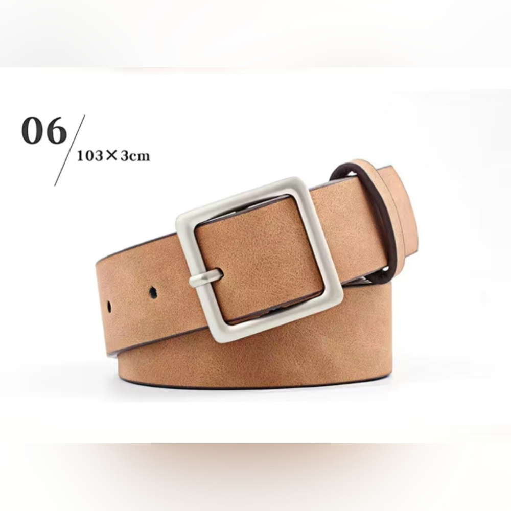 NWT LEATHER BELTS HIGH QUALITY PU SILVER MATTE BUCKLE VARIOUS COLORS